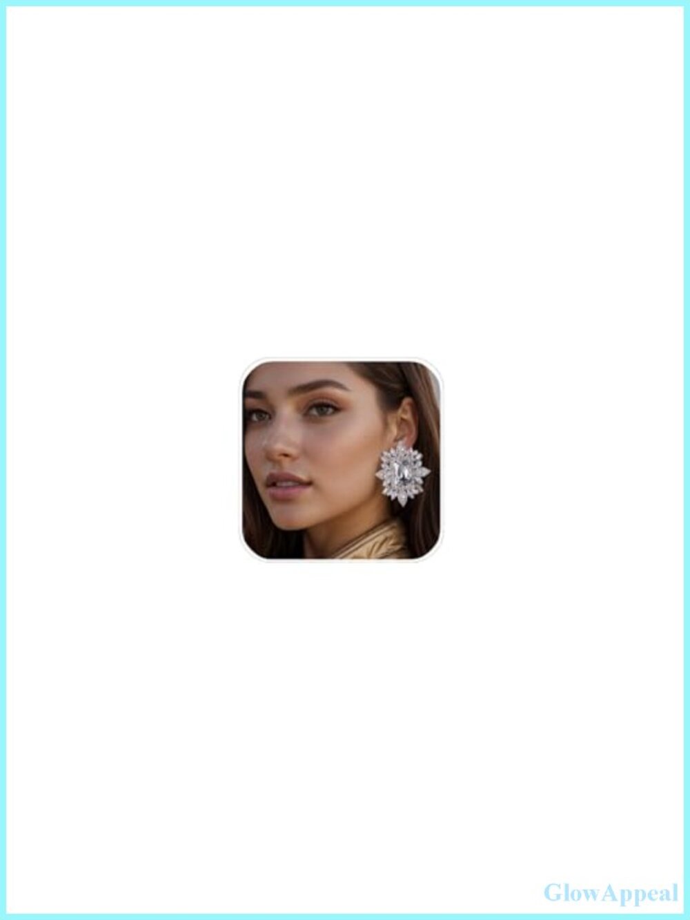 Silver Clip On Earrings Women Hypoallergenic Statement Rhinestone